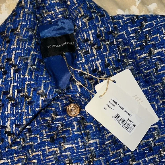 Scanlan Theodore Tinsel Tweed Jacket Size 10 NWT